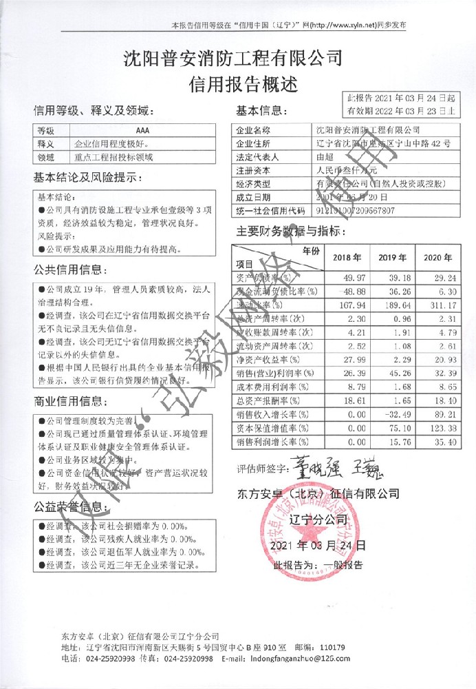 AAA信用报告（2021